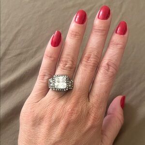 Dazzling Chrome & Cubic Zirconia Ring By Premier
